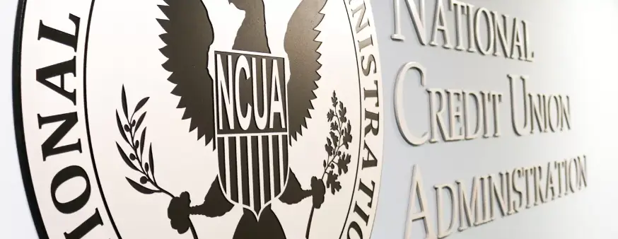 Closeup of NCUA sign