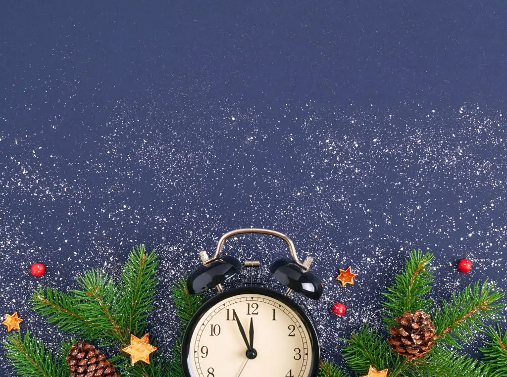 Clock in a holiday display