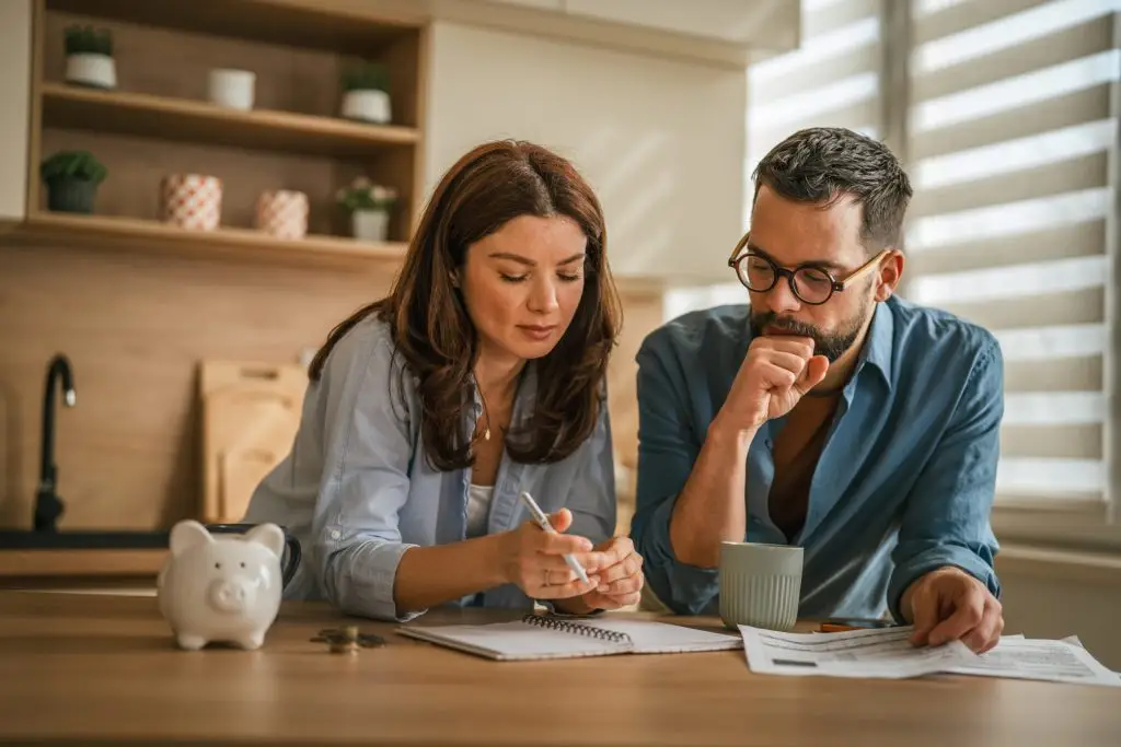 Couple reviewing their finances